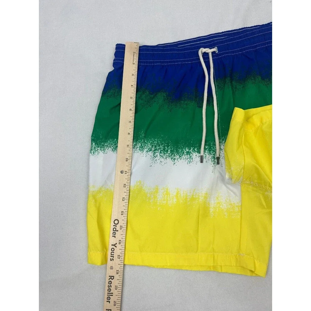 Polo Ralph Lauren Wellness Club Swim Trunks Mens XL Yellow Ombre NWT Recycled